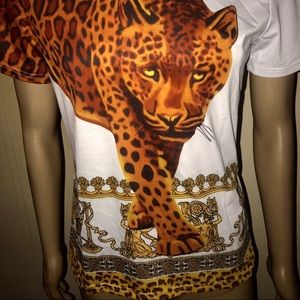 2019 Versace Leopard Luxury men shirt sz S M & L